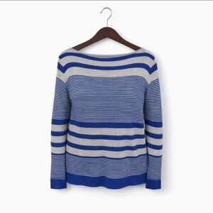 Lilly Pulitzer Blue Striped Womens Sweater With Boat Neck Sz Sm